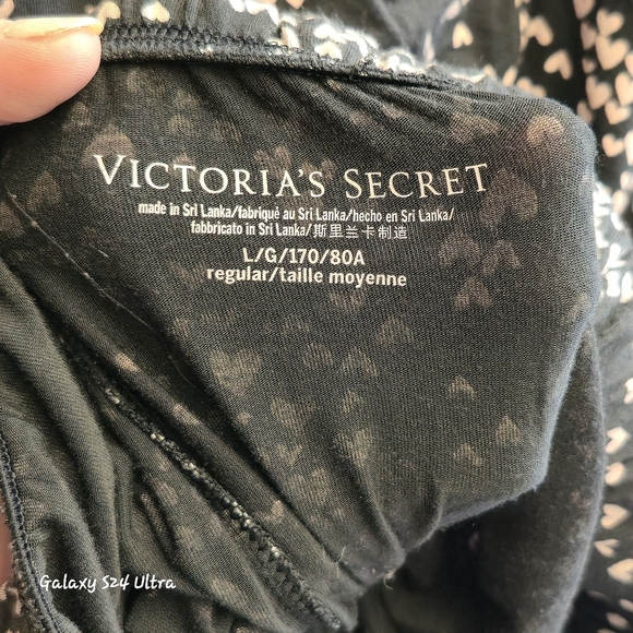 Victoria's Secret Black and Pink With Pants Pj Set. Size Large Regular - Picture 8 of 12